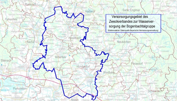 Versorgungsgebiet ZV Wasserversorgung Bogenbachtalgruppe